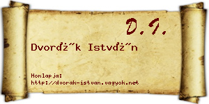 Dvorák István névjegykártya
