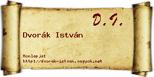 Dvorák István névjegykártya